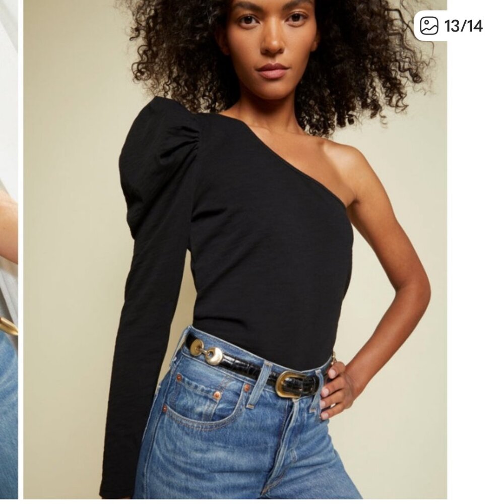 Nation LTD Sabrina one shoulder long sleeve top